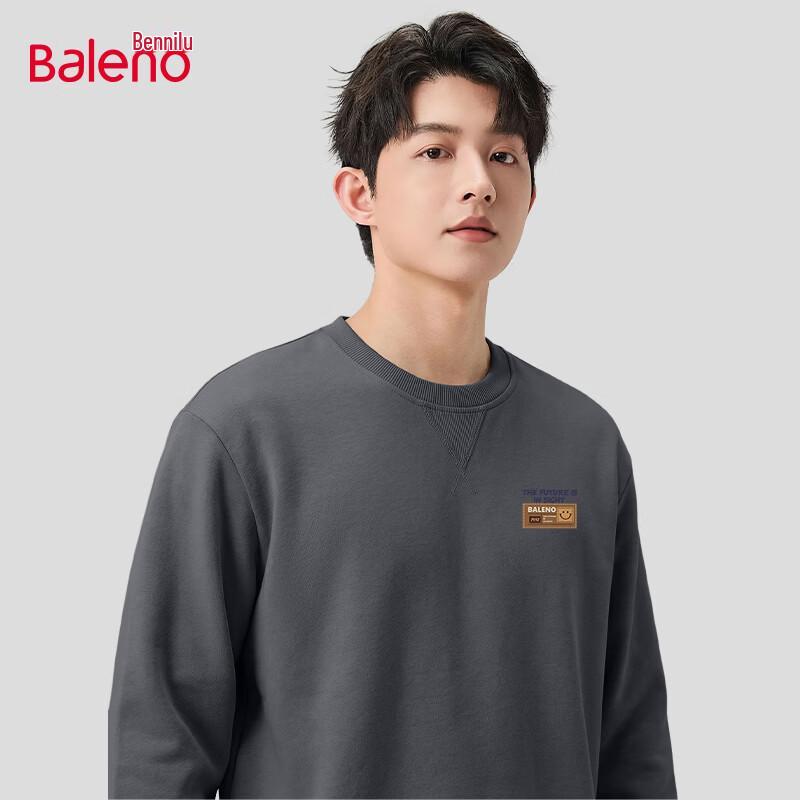 Baleno Men s Heavyweight Loose Fit Pullover Sweatshirt with Triangular Collar M
