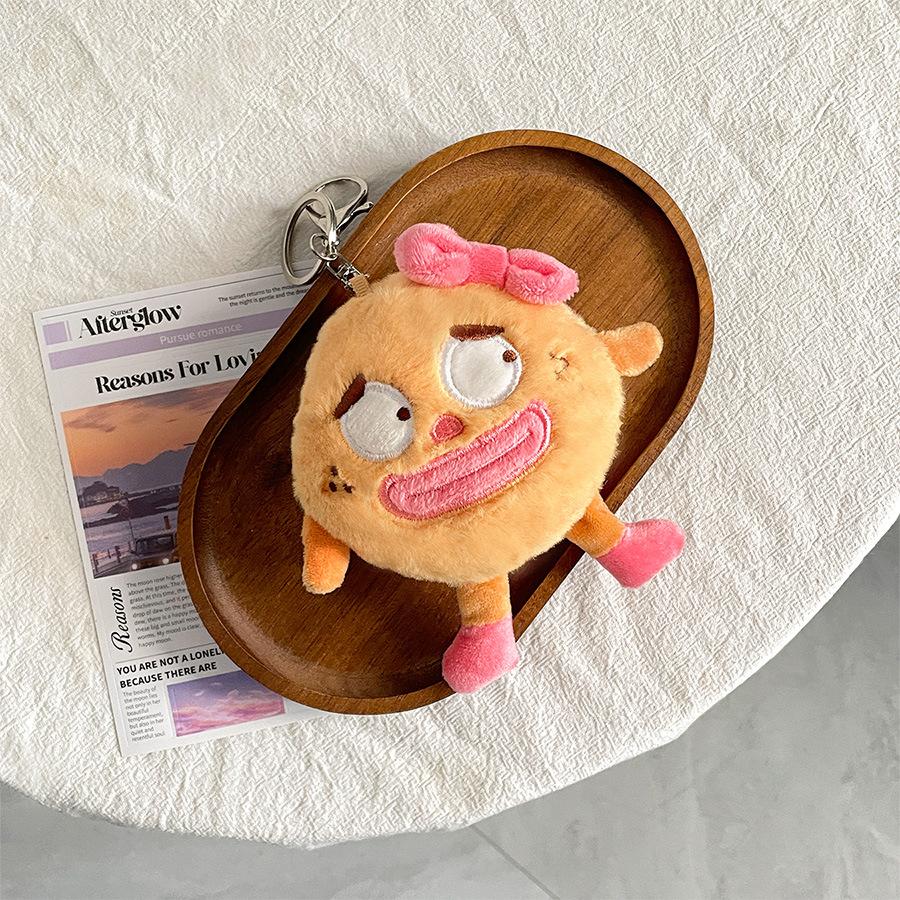 Plush Cookie Funloving Doll Keychain Quirky Soft Toy For Distinctive Bag Accessory