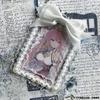 1 Pièce 3 Pouces Volant Kpop Porte-Présentation de Photocard Doux Mode Coréenne Nœud Housse de Protection pour Carte Photo Fournitures Étudiant Cadeau