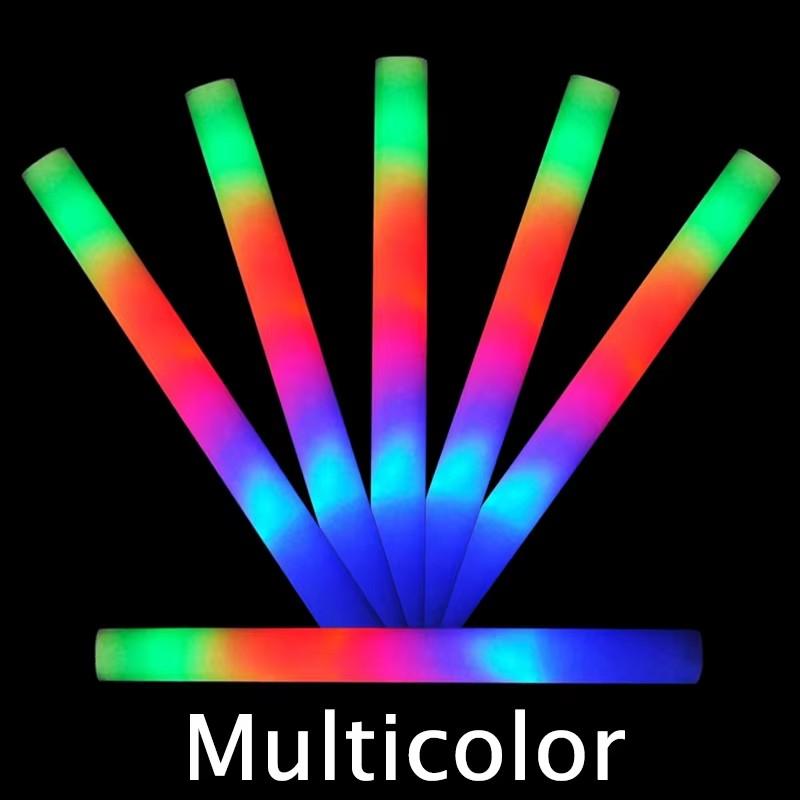 

4 Modes Foam Glow Sticks with Colorful Led Flashing Birthday Glow Stick Glow Camping Wedding Party Supplies for Raves Festival