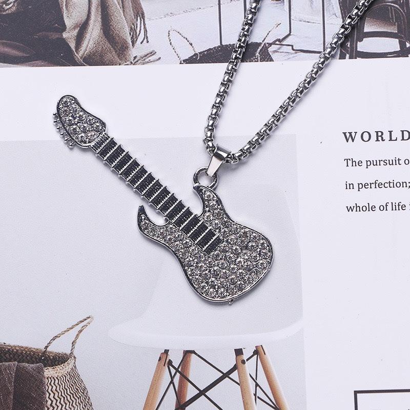 Musikinstrument Gitarre Herren Ins Damen Trend Vielseitig Hip-hop Accessoires Halskette Anhänger