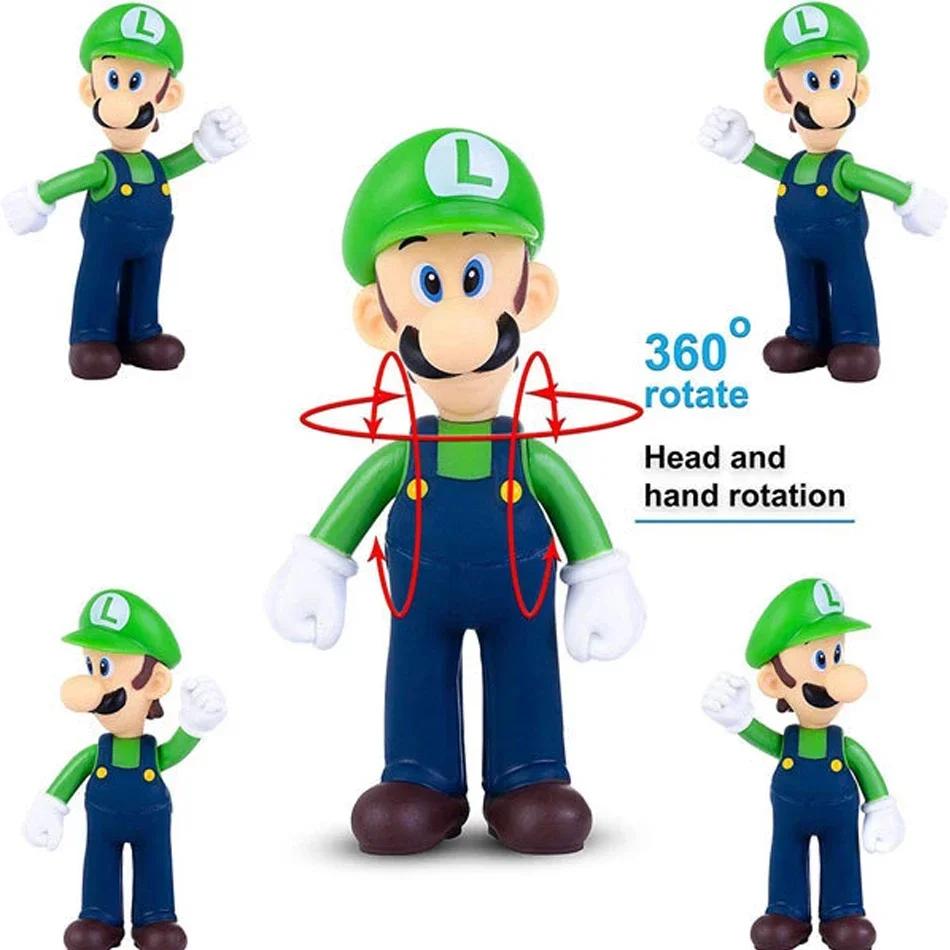 Super Mario Bros Zeichentrickpuppen Modell Geburtsdatum Geschenk Anime Figuren Luigi Yoshi Mario Kreatives Sammlermodell Spielzeug.*