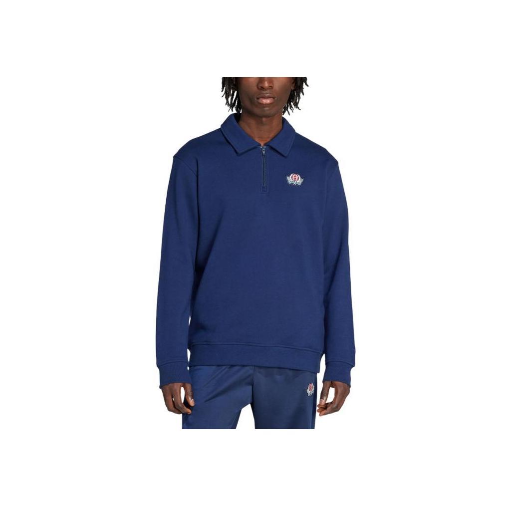 adidas Originals Loose FW25 Varsity Half-Zip Long Sleeve Polo Shirt Men Tops JX8173