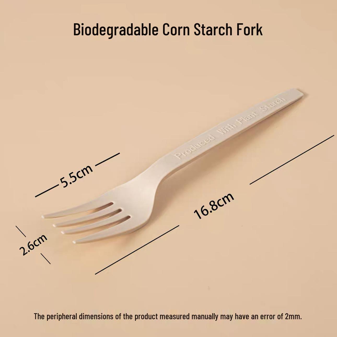 Eco-Friendly Starch-Based Biodegradable Fork for Restaurant and Hotel Use PWF-7 Starch-Based Fork покинуть белый