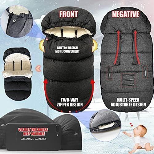 Chanceliere universelle pour poussette, chanceliere bébé poussette, housse de pied hiver chaud, double épaississement, cosy, antidér
