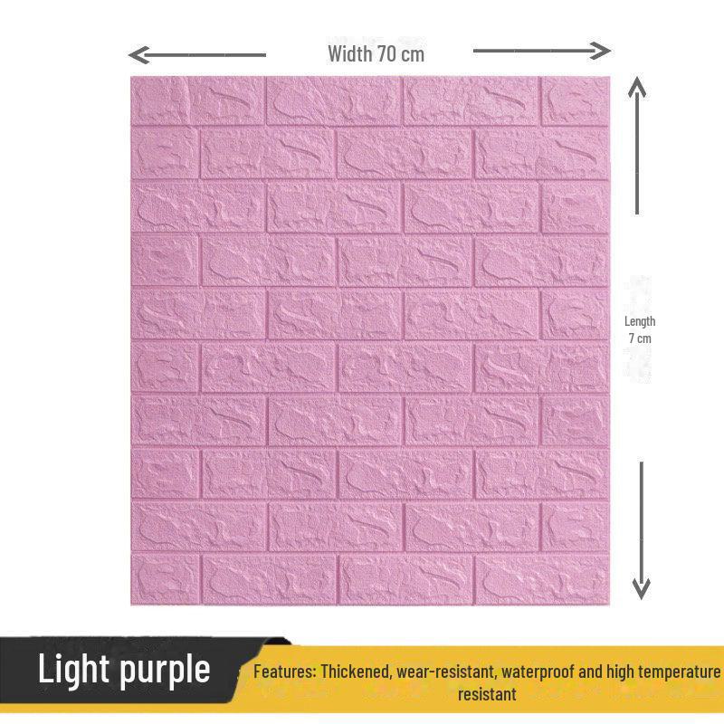 3D Waterproof Foam Brick Wall Sticker: Moisture-Proof, Self-Adhesive, Warm, and Decorative for Bedroom Walls.