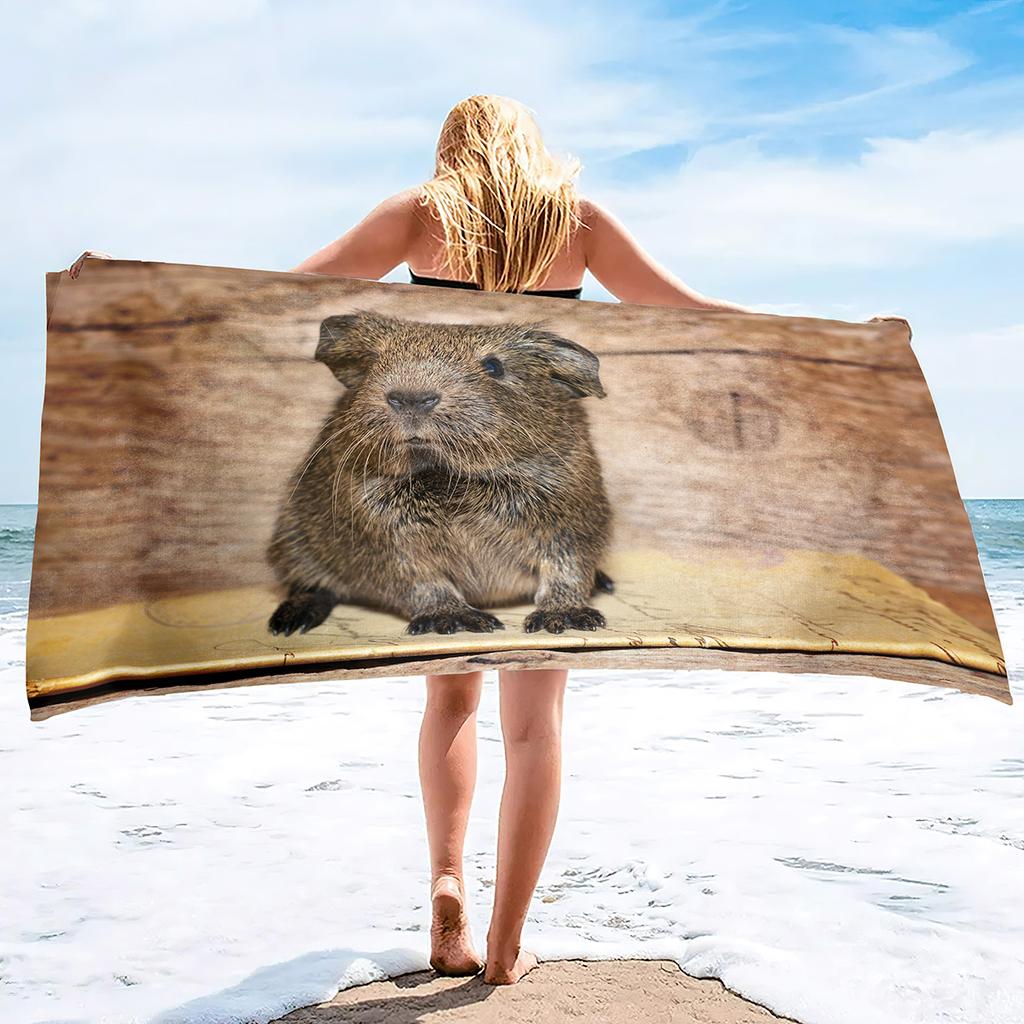 Meerschweinchen Super Weiches Strand-Schnelltrocknendes Badetuch Großes Saugfähiges Handtuch-Decke Geeignet für Outdoor-Reisen Camping Schwimmen