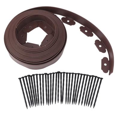 Landscape Edging Kit PE L Shaped Easy Deformation No Dig Landscape Edging Kit for Landscaping Brown