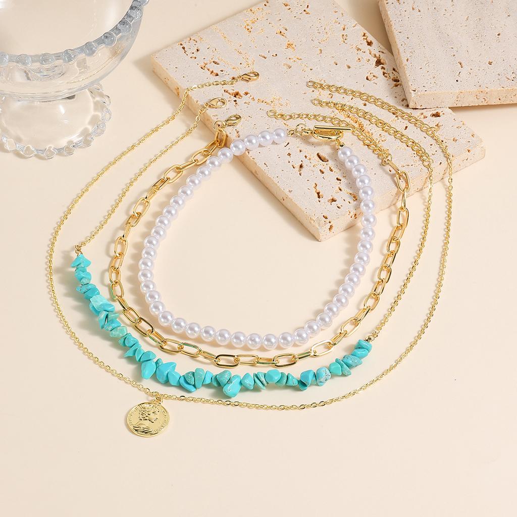 Necklace for Women Jewelry Summer Jewelry Delicate Necklace Women Hundred Colorful Stone Natural Stone Pendant Necklace Elegant Necklace