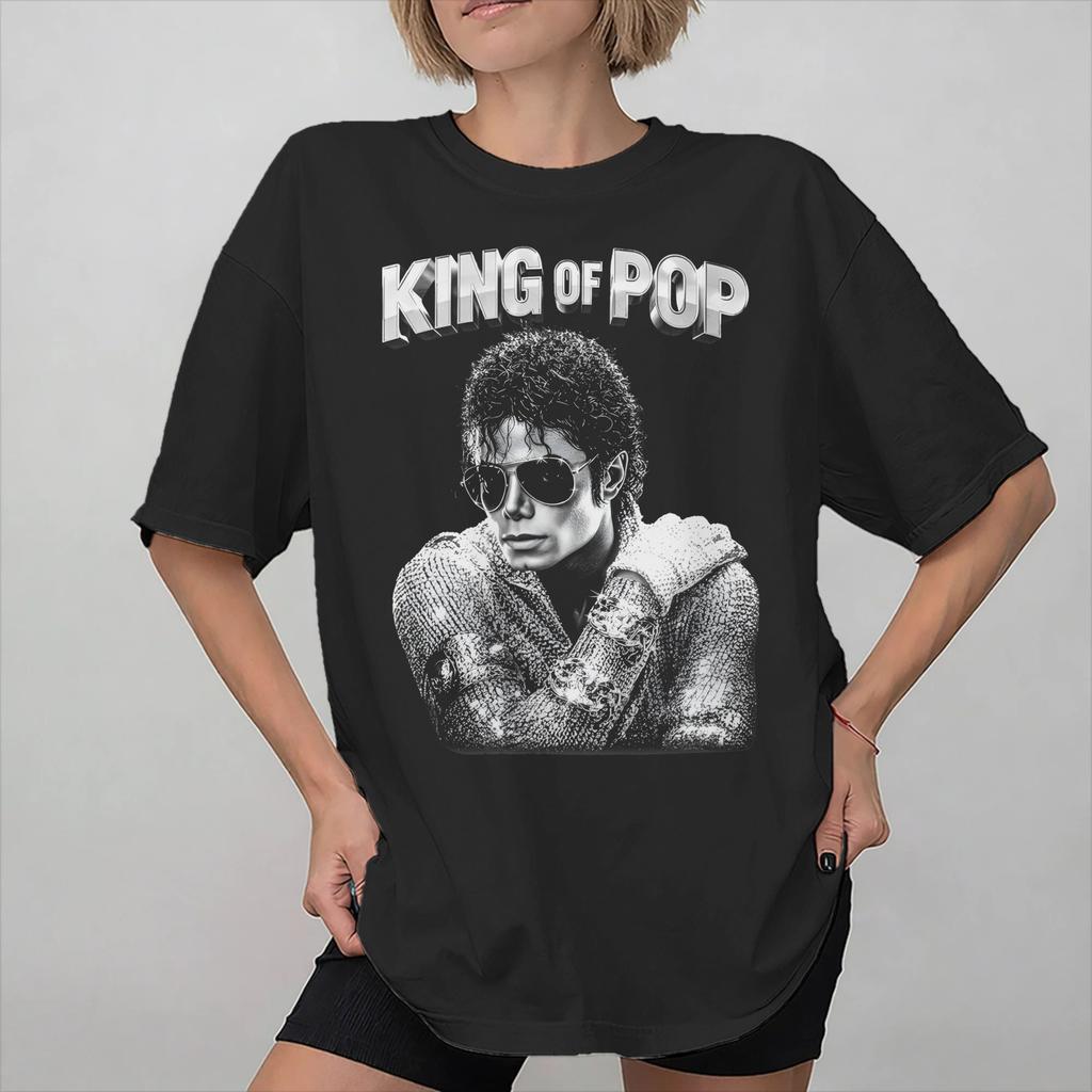 Unisexs Womens King of Pop Michaeles Jacksones MJ T Shirt 100 Cotton Printed Tee Shirts Clothing Outfits