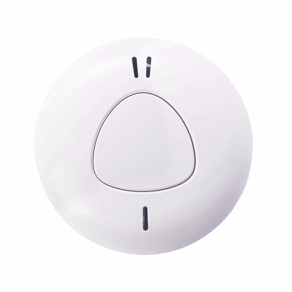 

10 Year Battery Smoke Detector Fire Alarm 85db EN14604 Certified with LED Indicator Low Battery and Silence for Home Bedroom белый
