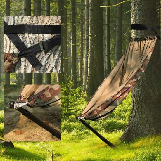 Low Down Jagdbaumsitz Tragbarer Leichter Hirschjagd Tarnung Hängemattensessel Outdoor Faltbarer Baumsitz Schwerlast Campinghocker auf Baum