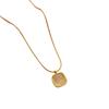 Titanium Steel Colorful Sugar Cube Necklace with Red & Green Square Pendant - Women's Non-Fading Light Luxury Retro Clavicle Chain.