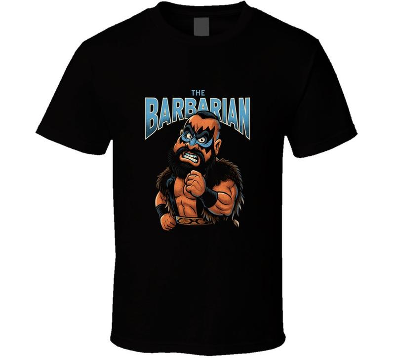 The Barbarian Retro Wrestling Legend Caricature Unisex T-Shirt XL