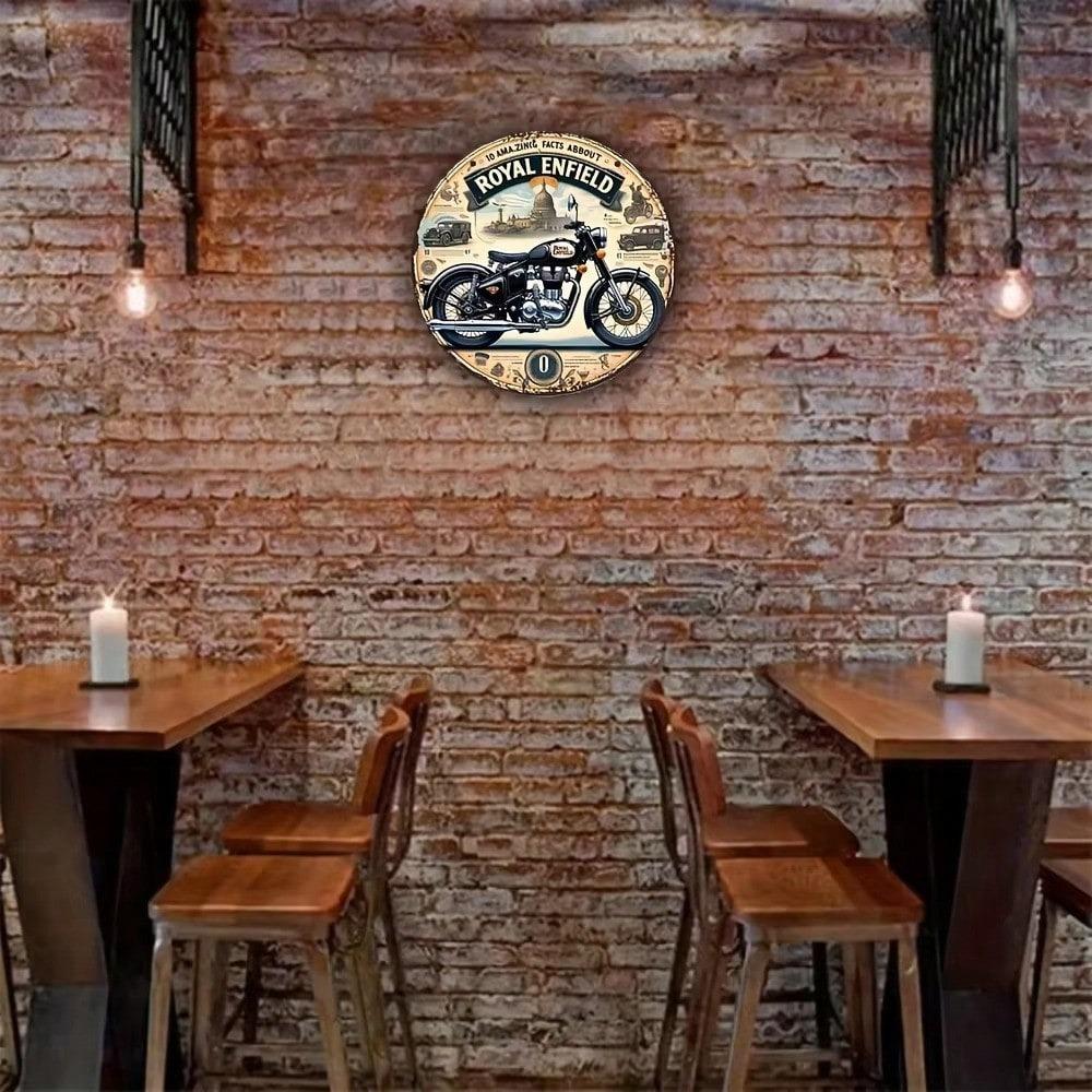 Vintage Metal Sign Round Retro Wall Art Garage Decor