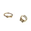 Matte Gold Sweet Bow Ring - Adjustable High-Grade Women's Fashion for Spring 2025