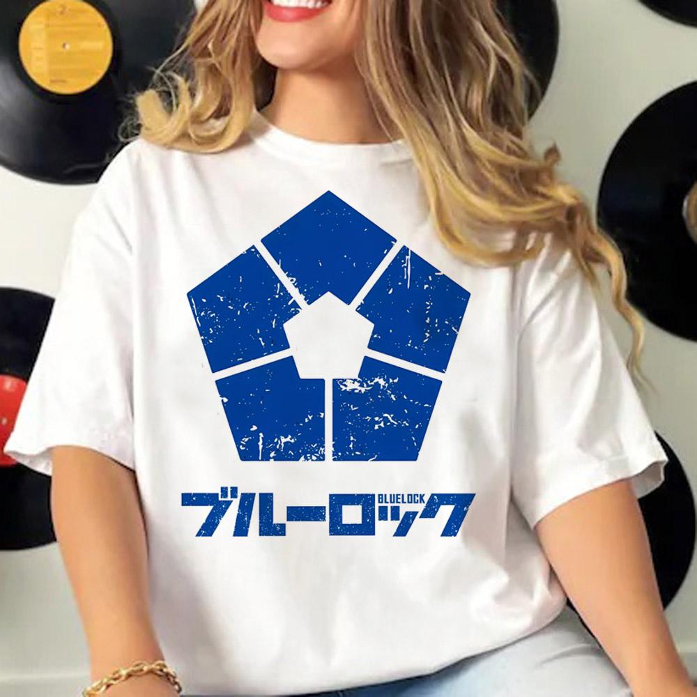 Japanese Anime Blue Lock T Shirt Women Men Short Sleeve T-shirt Harajuku Tops Tees Cartoon Streetwear
