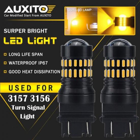 3157 4057 4157 Amber Yellow LED Turn Signal Blinker Corner Lights bulb EA