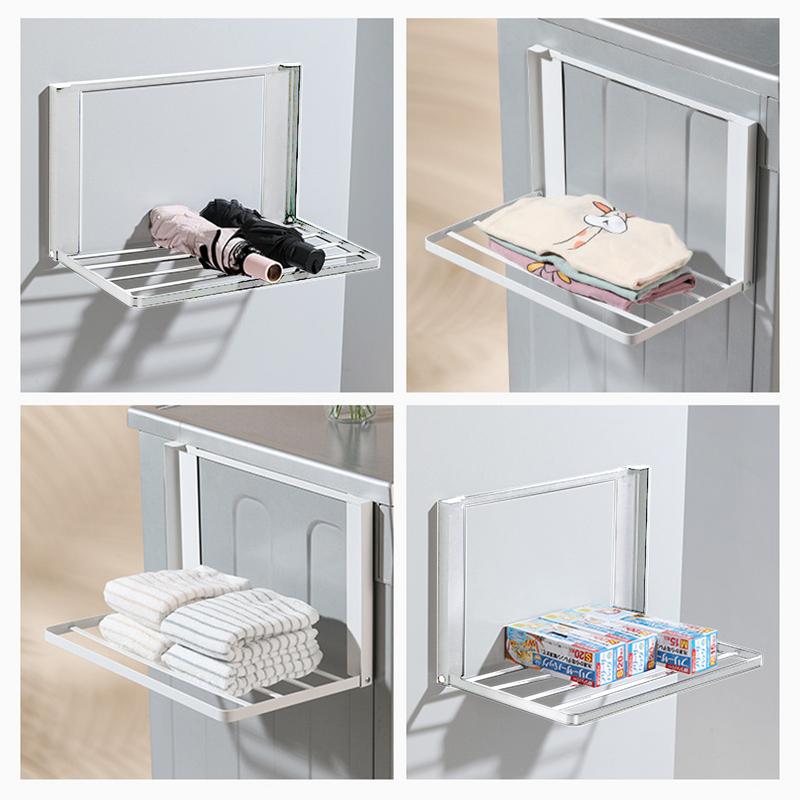 Magnetic Fridge Shelf Universal Drill Free Folding Shelf Washing Machine Refrigerator Side Hanger Shelf Kitchen Storage Shelf