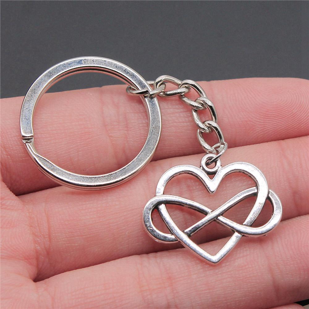 28mm Key Ring Couple Heart Love Minimalist Jewelry Components QY016