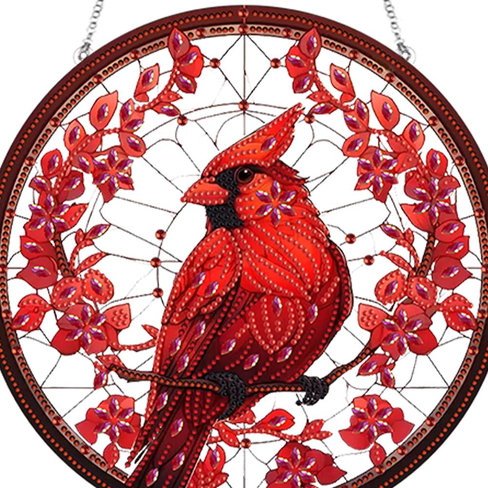 PVC Glass Special Shaped Bird Diamond Painting Hanging Suncatcher Diamond Drawing Suncatcher Ornament Window Ornament
