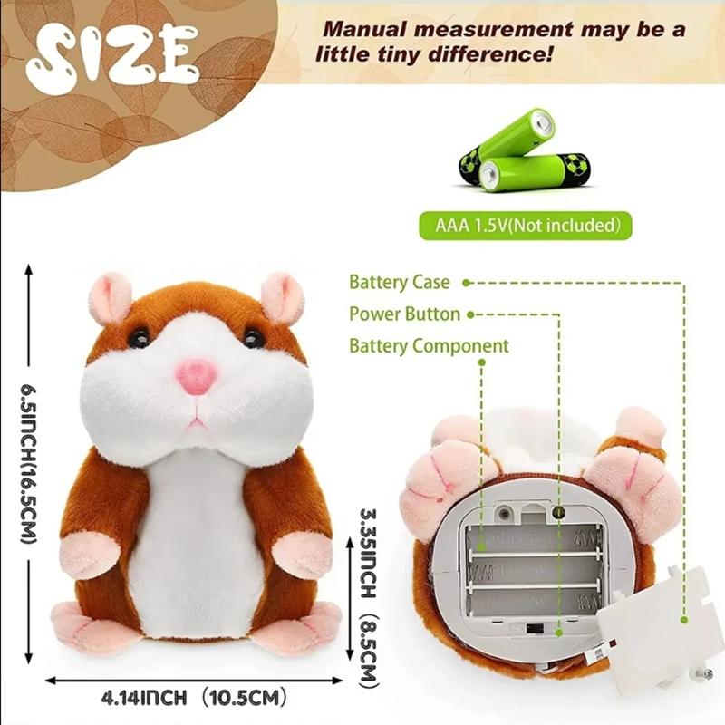 Hamster Learn To Imitate Talking,Funny Animal Plush Toy Talking Nod Hamster Doll Soothing Crying Baby Toy Kids Gift