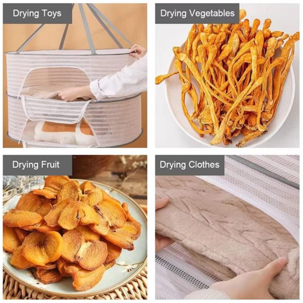 Foldable Drying Fishing Net Portable Multi-layer Drying Net Mesh Clothes Hanging Dryer  Food Drying