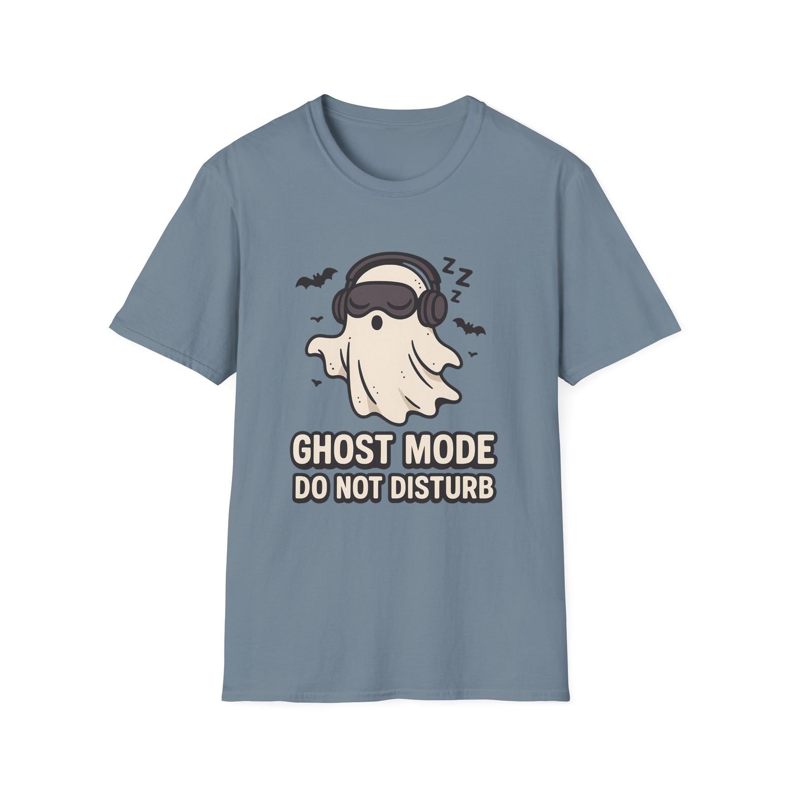 Unisex Softstyle T-Shirt Mens Womens Tees Top Ghost Mode Do Not Disturb Funny Sleepy Ghost Halloween XL