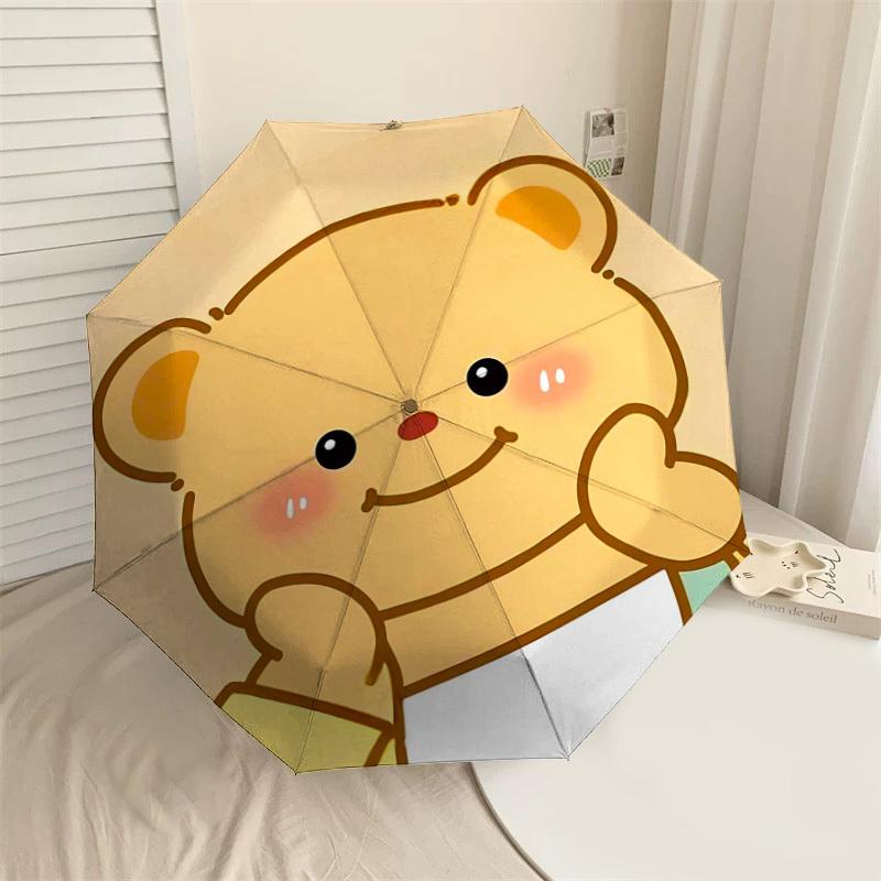 

1PC Bear Cartoon Umbrella-8-Rib Reinforced, Automatic Open, Lightweight & Durable, Cute Fashion Accessory for Outdoor-Y0343