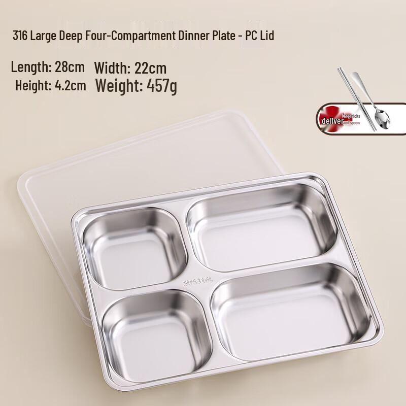 

Compartmented Stainless Steel Food Tray