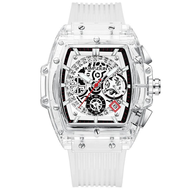 Kingston Multifunction Waterproof Barrel-Shaped Transparent Watch