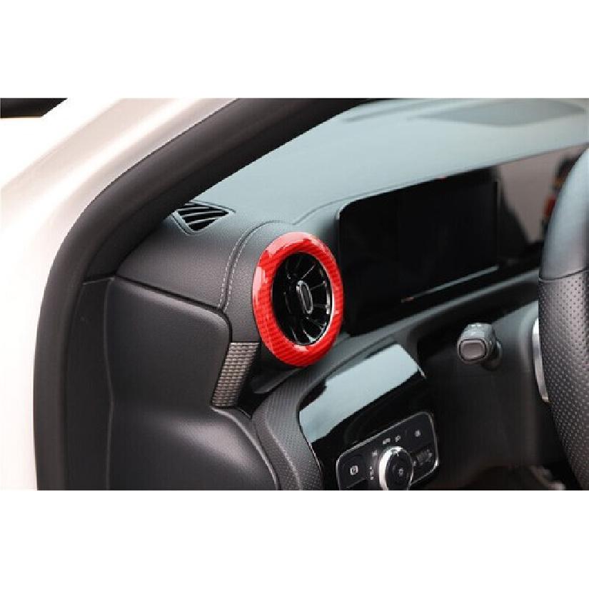 Front Side Vent Overlay For Benz A-Class CLA Cover Trim 19- Red Carbon Fiber