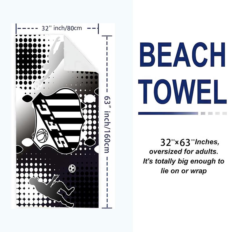 Santos FC Art Print Beach Towel, Large Soft Quick Dry Towel for Beach Camping Swimming