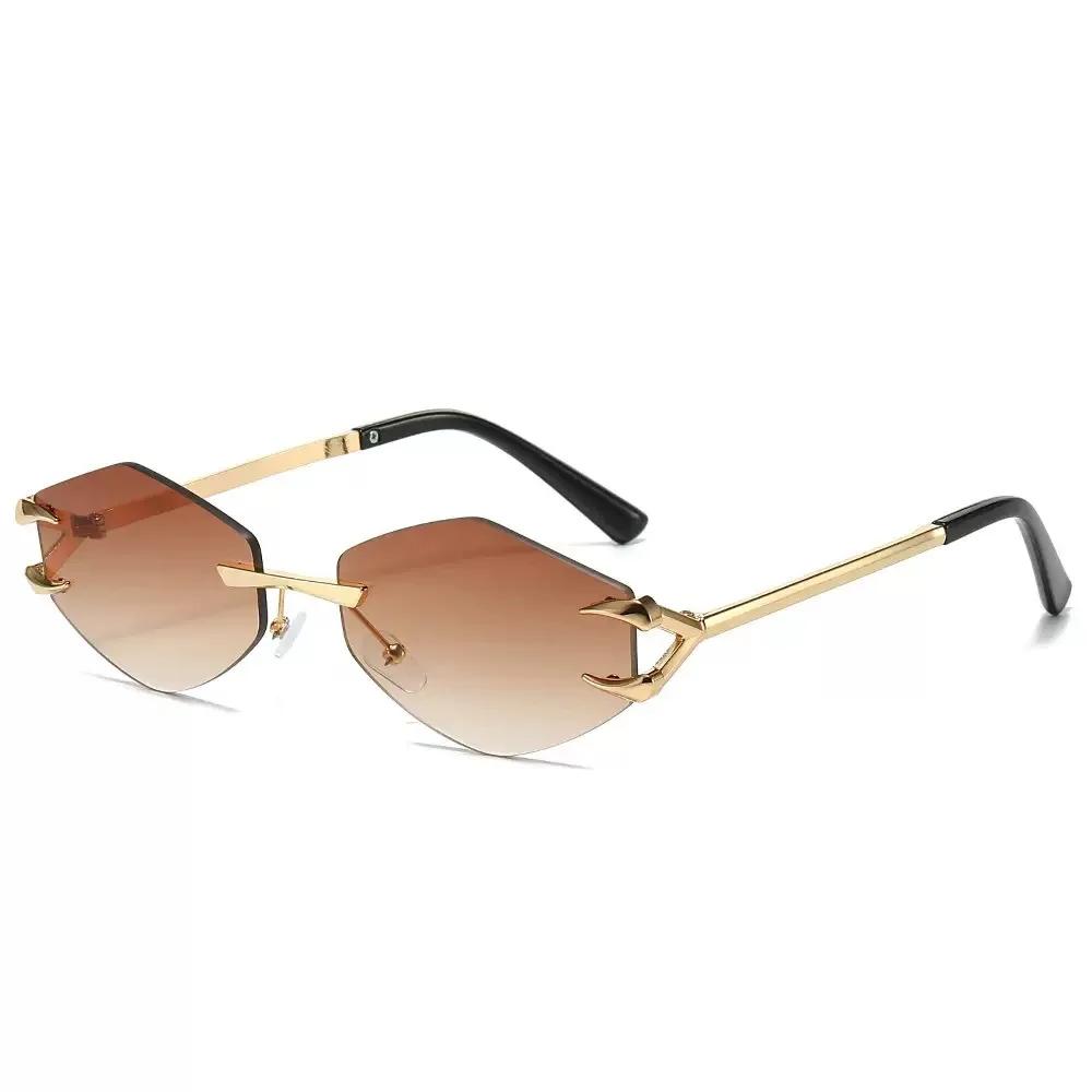 Women s Sun Protection Frameless Polygonal Sun Glasses Fashion Outdoor UV Protection Travel Street Shooting Shades Glasses