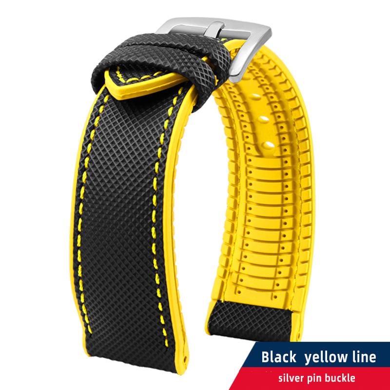 12 color high quality rubber Watchband 20 21 22 23mm 24mm for men and women watchstrap accessories Black red orange yellow Green