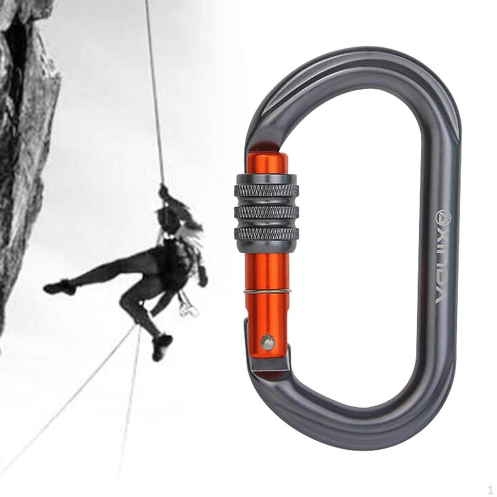 25kN Heavy Duty Locking Carabiner Clips - Excellent for Securing Pets Outdoor, Camping, Hiking,