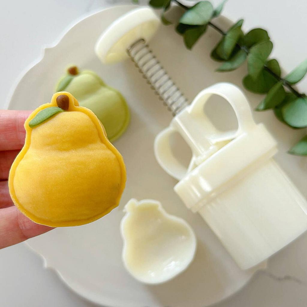 Hand Pressure MoonCake Molds Pear Shape Cookie Stamps MoonCake Maker MidAutumn Festival DIY Cookie Pastries Tool