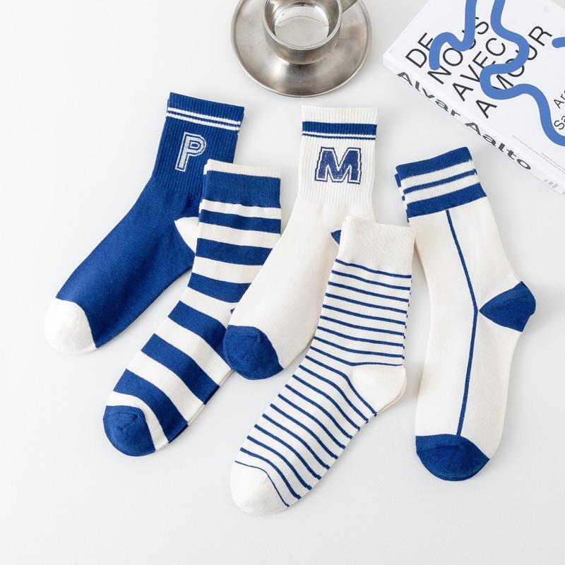 5/10 Pairs Women Double Layer Octagonal Flower Rabbit Wool Socks Autumn Winter Retro Coarse Knit Socks