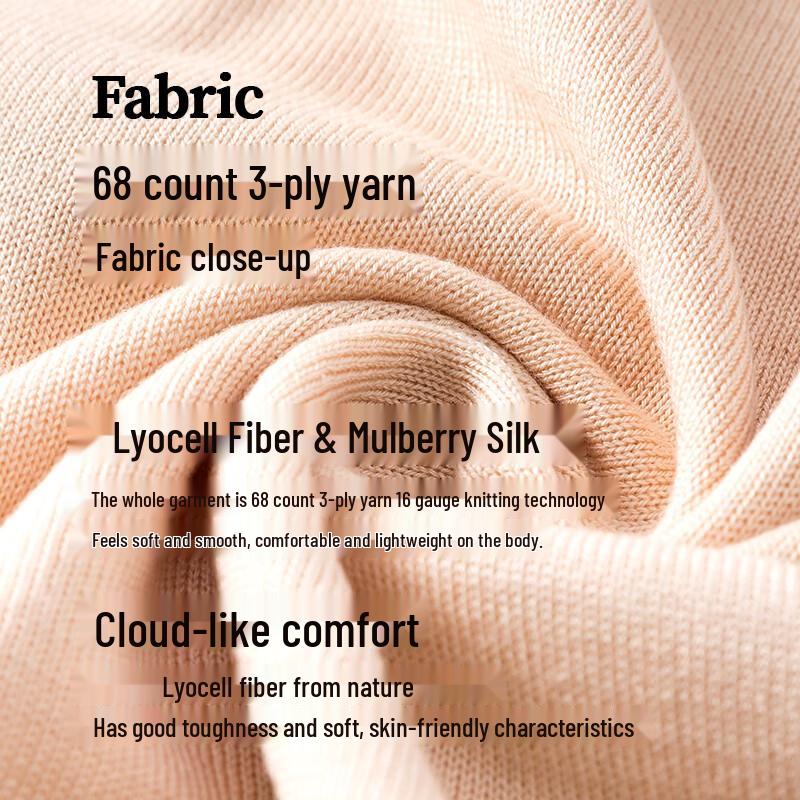 Hengyuanxiang Women's Silk Blend V-Neck Long-Sleeve Knit T-Shirt