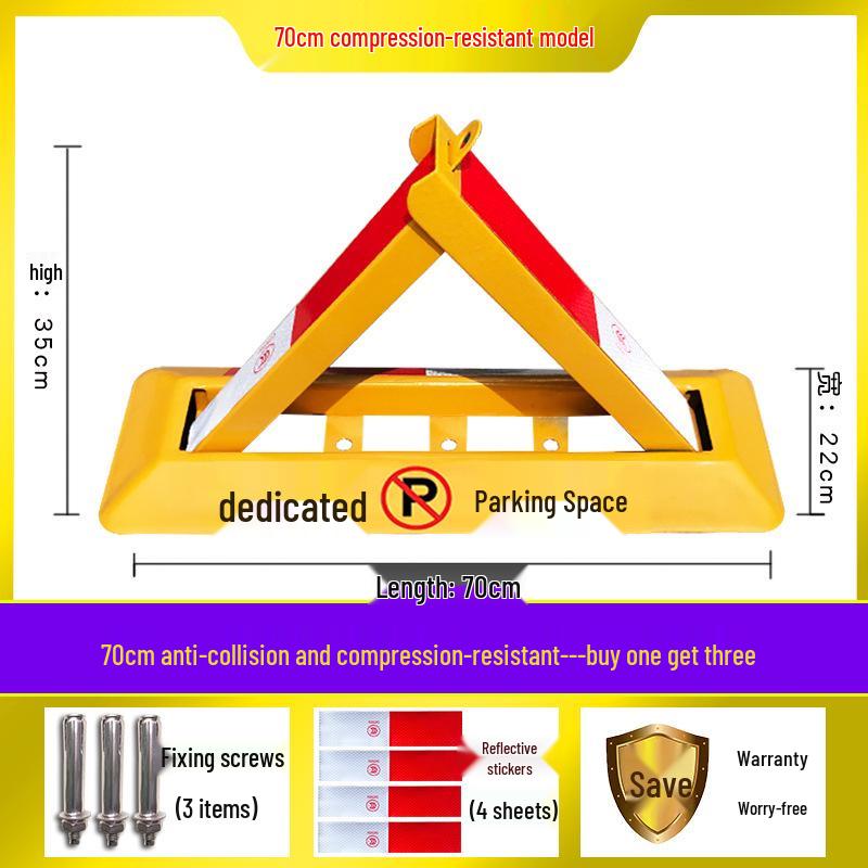 Thickened Triangle Parking Post: Anti-Collision Wheel Stopper with No-Drill Installation
