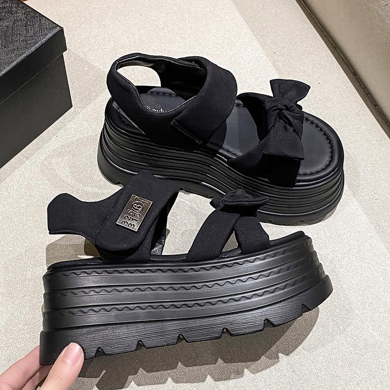 Fashion Women 2025 Leisure Chunky Platform Sandals Peep Toe High Heels Gladiator Goth Slippers Woman 8CM Heels Trendy Summer Beach Shoes