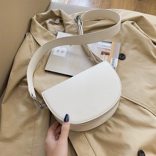 IELGY Net red women s bag new fashion high-end all-match one-shoulder messenger saddle bag