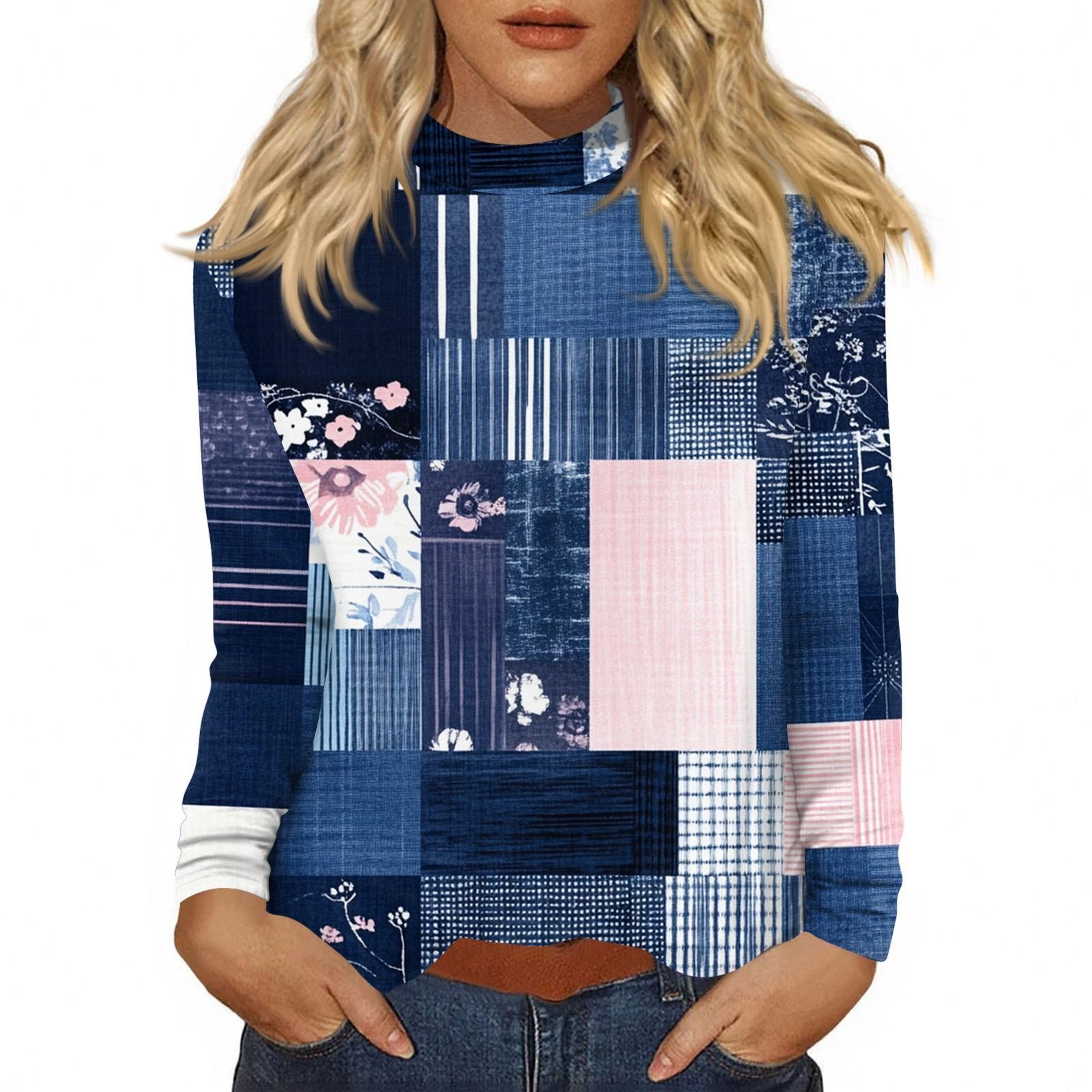 

Women s Daily Casual Long Sleeve Mid Collar Top S