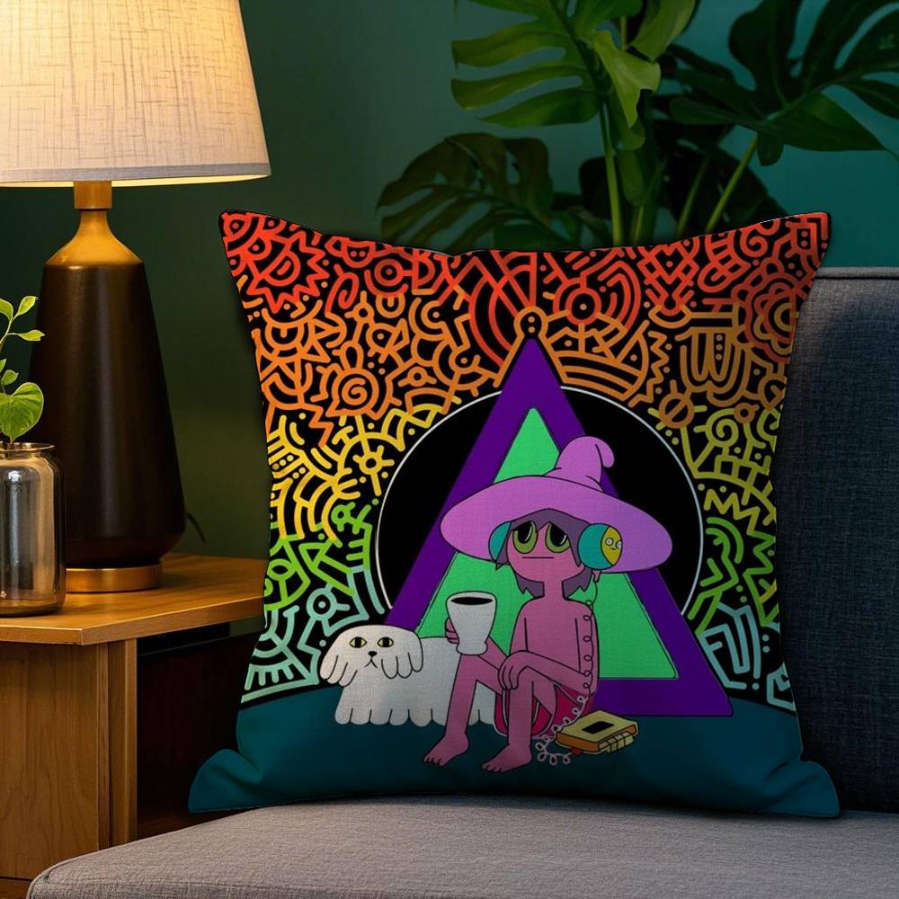 The M-Midnight Gosple Pillow Case Plush Linen Soft Double Sided Printed Design Throw Cushion Decorative Home