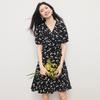 SLLSKY Women's Vintage V-Neck Floral Midi Dress