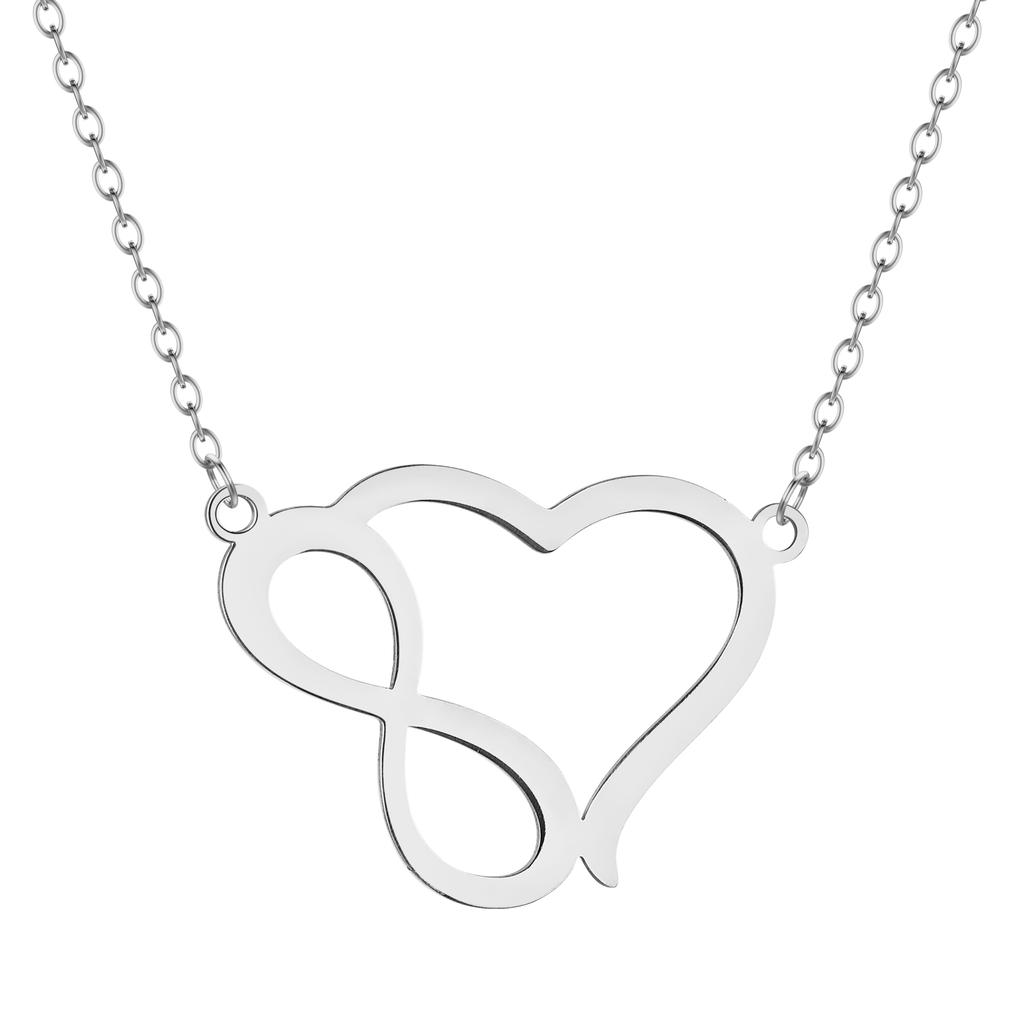 Kinitial Exquisite Fashion Earrings Handmade Heart Infinity Necklace - Minimal Heart Necklace Birthday Gift for Lovers