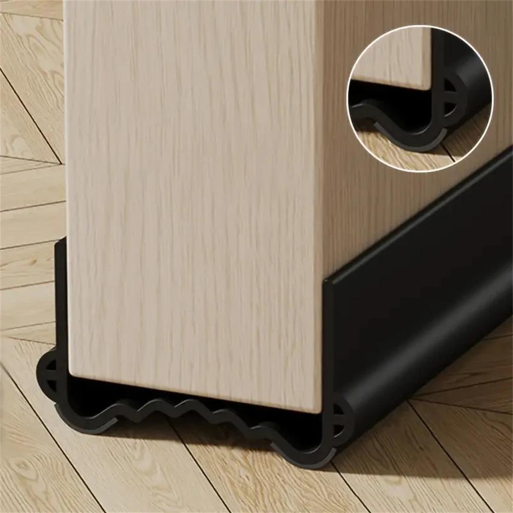 

1PC 1mx5cm Adjustable Door Bottom Seal Strip Weather Strip Under Door Draft Stopper Thicker Anti-Cold Gap Blocker Sealing Weathe 1m чёрный