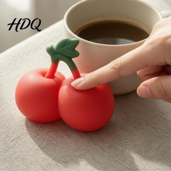 Cherry Fidget Toy Realistic Stress Relief Toy, Giant Squeeze Portable Reliever Soft Stretchy Simulation Fruit Sensory for Anxiety