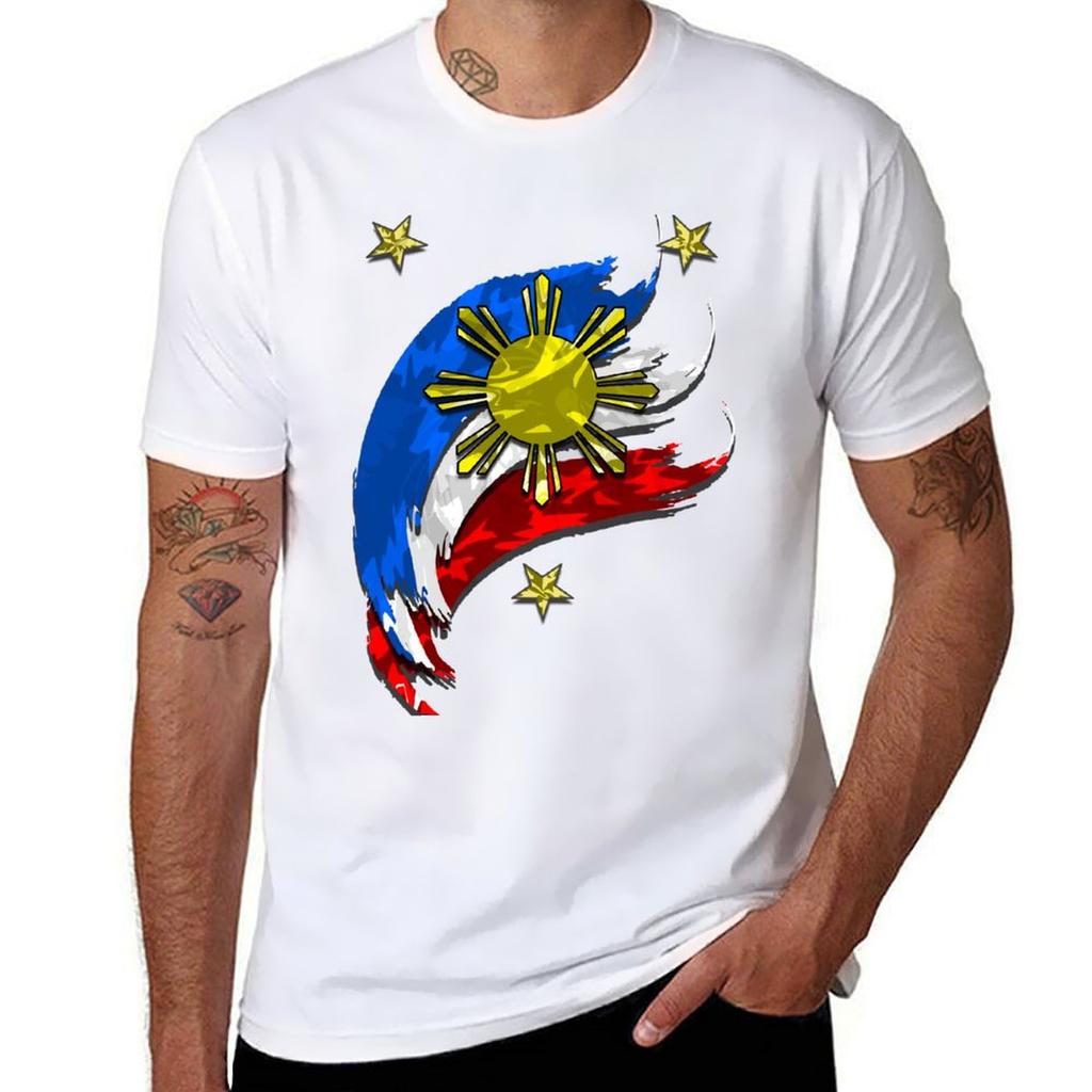 Philippine Flag Tshirt Plus Size Basic Cotton Tshirt