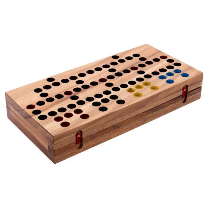 Jeu en bois La Barricade – jeu de stratégie facile – jeu en bois familial – 2 à 4 joueurs – à partir de 6 ans – 14,5 x 39 x 3.2 cm